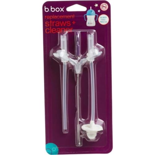 b.box Sippy Cup Replacement Straw Pack - 2 Straws & 1 Straw Cleaner Brush Pack