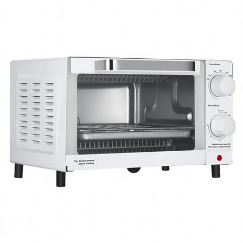 Mainstays 4 Slice Countertop Toaster Oven with 3 Settings, Includes Baking Rack and Pan, Arctic White, New