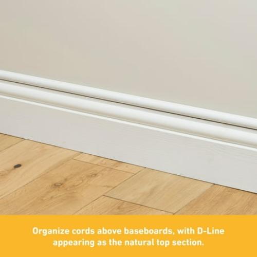D-Line Black Half Round Cord Cover Pack, 0.78x0.39in, 4x 39in Lengths