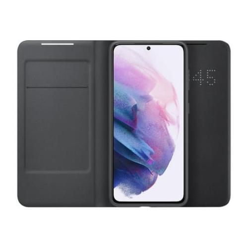 Samsung LED Wallet Cover EF-NG991 - Flip cover for cell phone - black - for Galaxy S21 5G