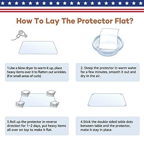 RostiKong 30 x 72 Inch Clear Table Protector for Dining Room Table Coffee End Crafting Bench Entryway Bedside TV Cabinet PVC Plastic Tablecloth Vinyl Cover Heavy Duty Waterproof Furniture Topper Mat