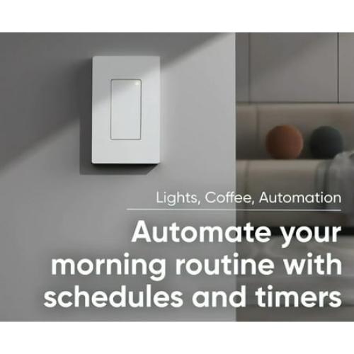 Wyze Switch Single Pole Works with Alexa & Google, White WLPS1-RB