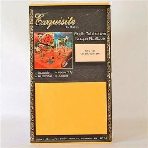 Yellow plastic table cover