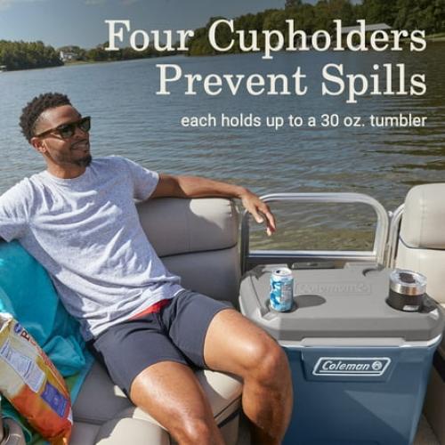 Coleman 316 Series 60QT Hard Chest Wheeled Cooler, Lakeside Blue