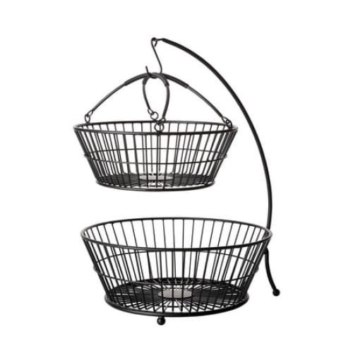 Gourmet Basics 2 Tier Metal Fruit Basket