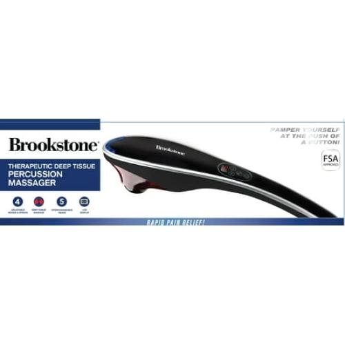 Brookstone Heating Percussion Body Massager, Black
