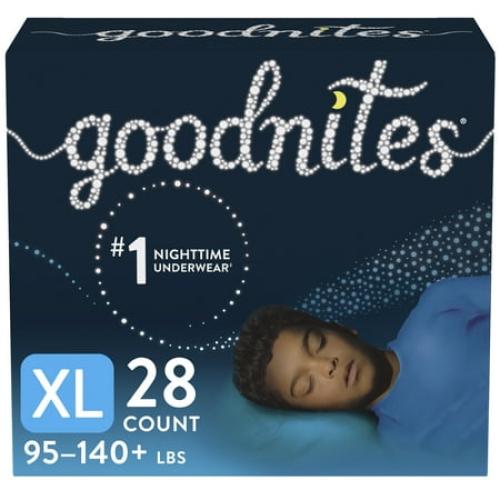 Goodnites Overnight Underwear for Boys, XL (95-140 lb.), 28 Ct