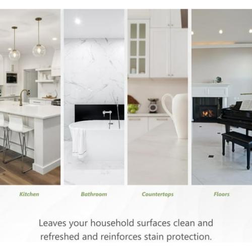 MORE Stone & Quartz Cleaner   Protector - Water Based Formula for Natural Stone and Quartz Surfaces [Pint / 16 oz.]