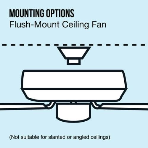 Mainstays 52 inch Hugger Indoor Ceiling Fan with Light Kit, Black, 5 Blades,, Reverse Airflow