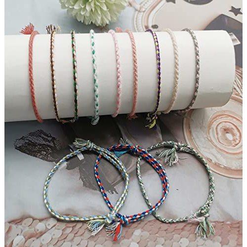 FINZOR 36 Pcs Woven Wrap Friendship Bracelets Handmade Braided Friendship Bracelet Adjustable Colorful Bracelet Birthday Gifts-Party Favors