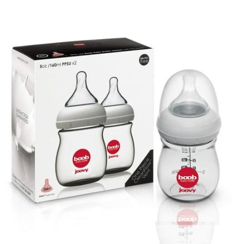 Infant Joovy Boob Baby Bottle PPSU - White (5 oz.) (2-Pack)
