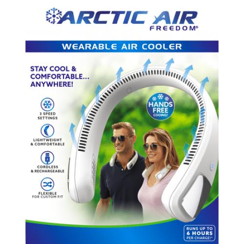 Arctic Air Freedom Neck Cooler, Portable Neck Fan with 3 Fan Speeds, USB Charging, 6-Hour Battery