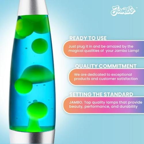 Jambo 16-inch Motion Lamp (Blue with Yellow/Green Wax, 16 inch)