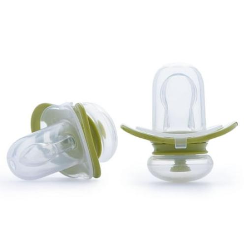 Joovy Airnoogie Baby Pacifier, Small/Newborn/0  Months, 2 pack Lime