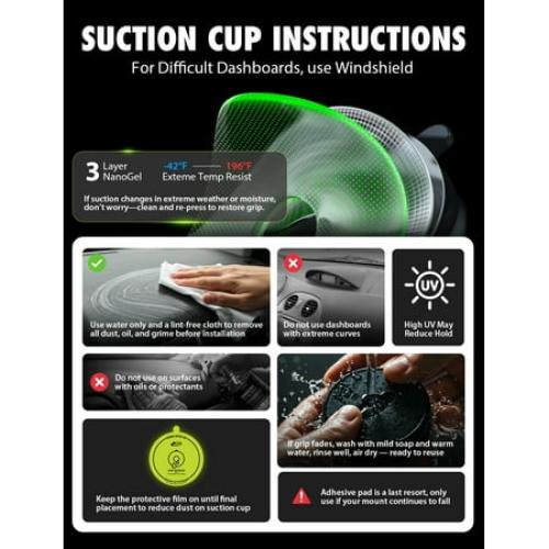 Bracketron PwrUp Automatic Universal 15W Qi Fast Wireless Charging 3 in 1 Dashboard Windshield and Vent Mount