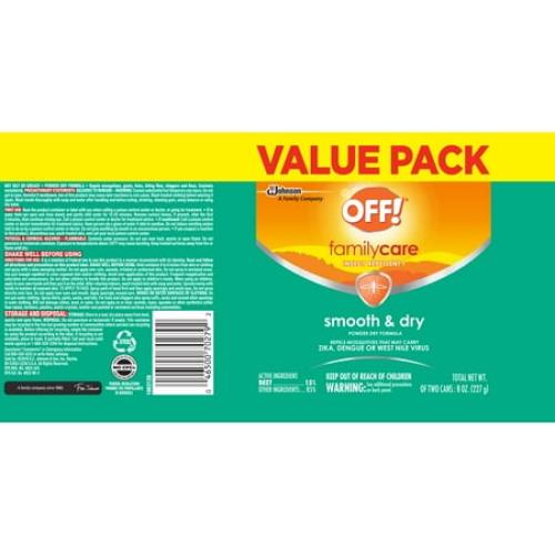 OFF! FamilyCare Mosquito Repellent I, Smooth & Dry, 4 oz, 2 ct