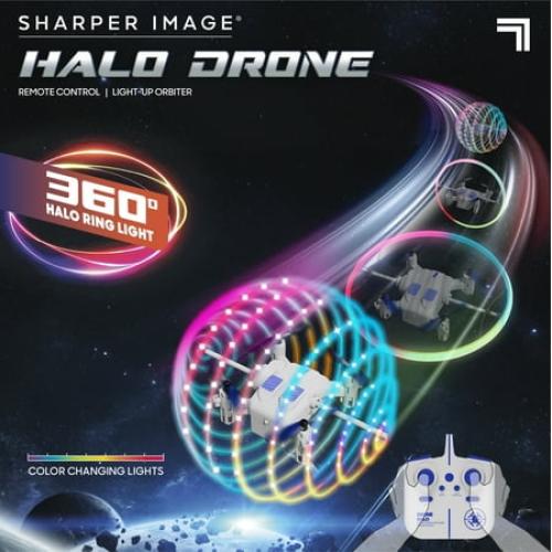 Sharper Image® Halo Drone – Remote Control Light-Up Orbiter