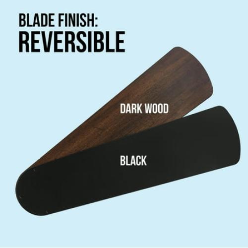 Mainstays 52 inch Hugger Indoor Ceiling Fan with Light Kit, Black, 5 Blades,, Reverse Airflow