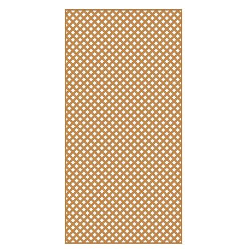 4 ft. x 8 ft. Sierra Cedar Privacy Diamond Vinyl Lattice Panel - Framed