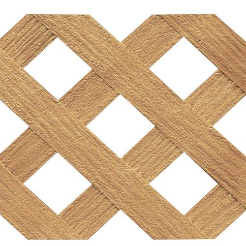 4 ft. x 8 ft. Sierra Cedar Privacy Diamond Vinyl Lattice Panel - Framed