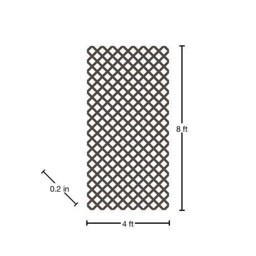 4 ft. x 8 ft. Sierra Cedar Privacy Diamond Vinyl Lattice Panel - Framed