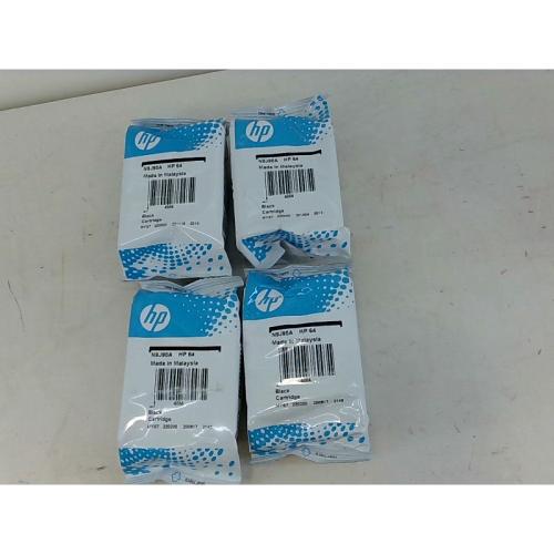 4 pk HP 64 Black Ink Cartridge | Works with HP ENVY Inspire 7950e; ENVY Photo 6200, 7100, 7800; Tango Series | Eligible for Instant Ink | N9J90AN