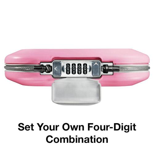 Portable Safe, Resettable Combination, Pink