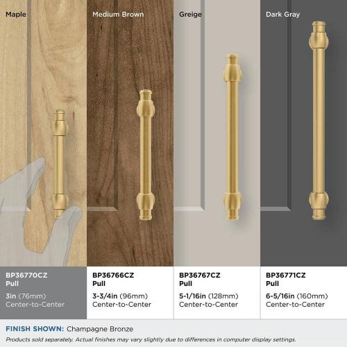 Winsome 3 in. (76mm) Traditional Champagne Bronze Bar Cabinet Pull