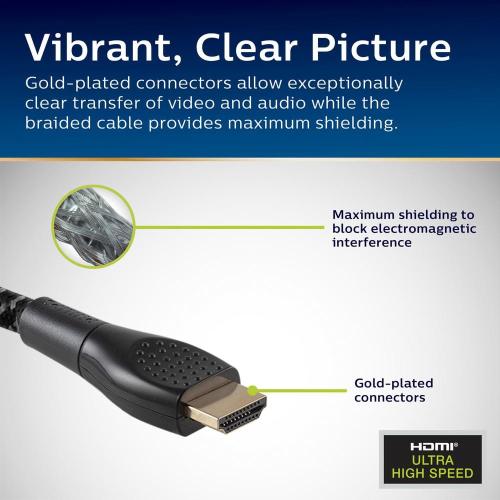 10 ft. EZ Grip 8K HDMI 2.1 Cable with Gold Plated Connectors in Black