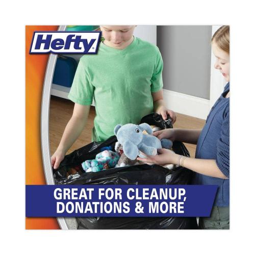 Hefty Size  30 in. x 33 in. 30 Gal. 0.85 mil Black 40 bags Easy Flaps Trash Bags (40-Bags/Box, 6-Boxes/Carton)