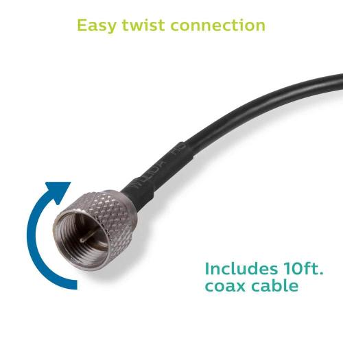 Indoor HDTV Antenna with Signal Finder, Long Range Antenna, Signal Booster Amplifier, VHF UHF 1080P 4K Ultra HD