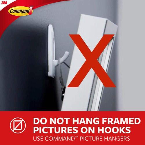 Forever Classic Large Metal Hooks, Brushed Nickel, Damage Free Decorating, 2 Hooks