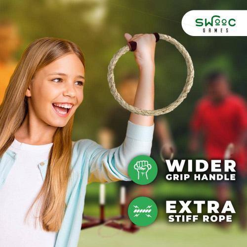 Rustic Ring Toss Outdoor Game All Weather 15 Plus Games Included - Vintage Wood and Rope Ring Toss Yard Game