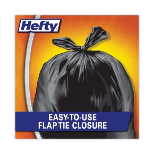 Hefty Size  30 in. x 33 in. 30 Gal. 0.85 mil Black 40 bags Easy Flaps Trash Bags (40-Bags/Box, 6-Boxes/Carton)