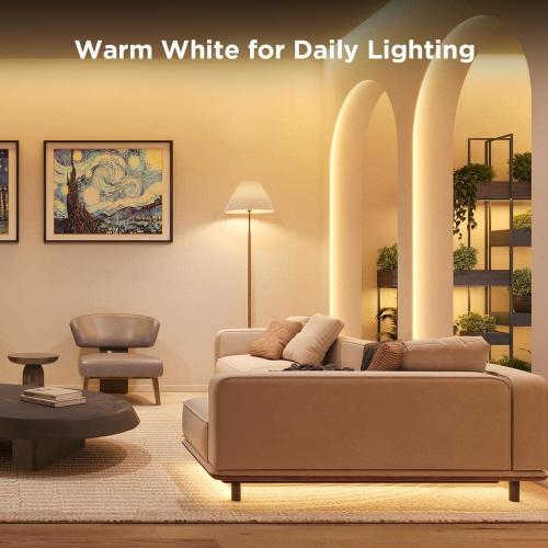 RGBICW 24.6 ft. Smart Plug-in Dimmable Uncuttable Color-Changing Integrated LED Strip Light (1-Pack)
