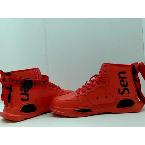 XIDISO Fashion Mens Women Sneakers High and Low Top Walking Shoes Sport Athletic Casual Shoe for Men, Red High Top