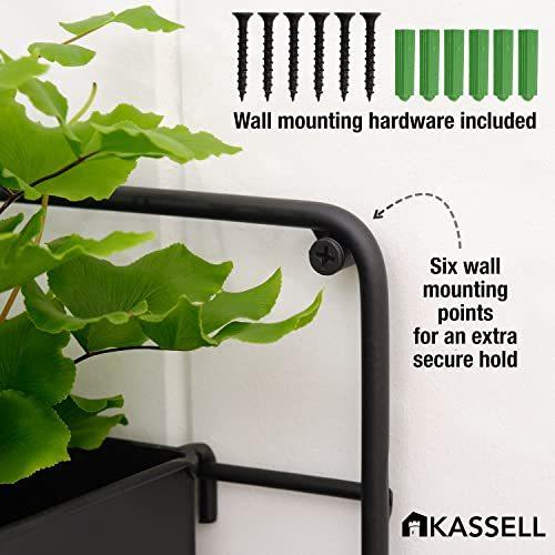 KASSELL Vertical Garden Wall Planter. Wall Mounted for Indoor/Outdoor. All Metal Black Vertical Planter with No Assembly Required. for Flowers Herbs Succulents and Plants