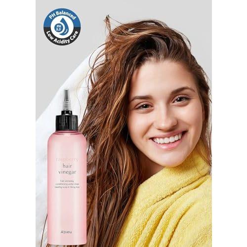 A’PIEU Raspberry Hair Vinegar Rinse 6.76 Fl oz - Scalp Treatment for Balanced pH Shiny Hair | Korean Hair Care I Clarifies & Encourages Growth | Dandruff & Oil Control