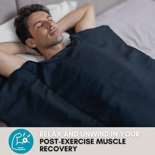 REVIIV Far Infrared Sauna Blanket with Arm Sleeves- v2.0 Improved Features! Portable Sauna Blanket for Detoxification with 10x Thermal Blankets - Infrared Saunas for Home 113-176℉ 6 ft x 3 ft