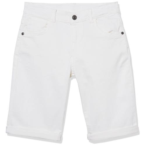 GUESS Boys' Big Organic Stretch Bull Denim 5 Pocket Short True White 8
