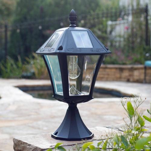 Baytown II Bulb 1-Light Black LED Outdoor Solar Post Light with Wall Sconce and Pier Base Mount Options
