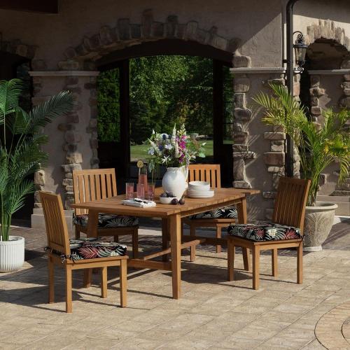 Foam Outdoor Dining Seat Cushion 19 x 19 Made with ProFoam Rain-Proof Fade Resistant Simone Black Tropical