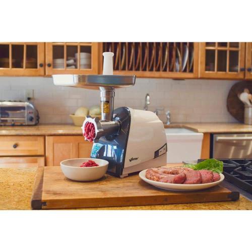 #8 575 W Silver Electric Meat Grinder with Sausage Stuffing Funnel
