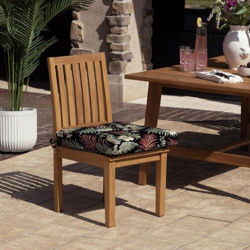 Foam Outdoor Dining Seat Cushion 19 x 19 Made with ProFoam Rain-Proof Fade Resistant Simone Black Tropical
