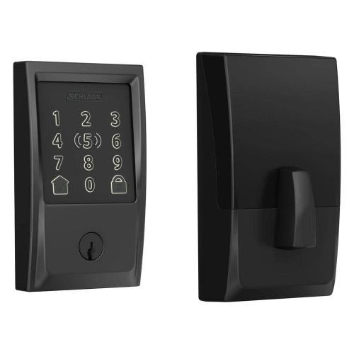 Century Matte Black Electronic Encode Plus Smart Wifi Deadbolt