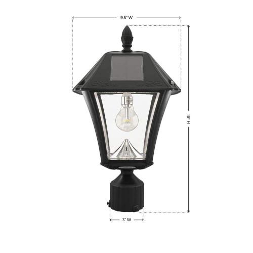 Baytown II Bulb 1-Light Black LED Outdoor Solar Post Light with Wall Sconce and Pier Base Mount Options