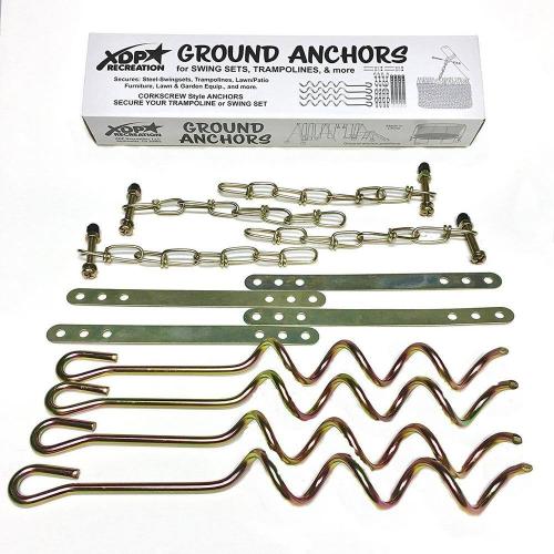 Swing Set Trampoline and Patio Furniture Metal Ground Anchor Kit