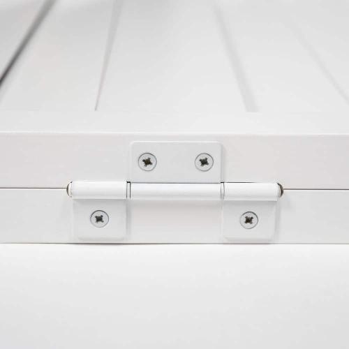 80 in. x 36 in. Plantation Louver-Panel Solid Core White Wood Bi-fold Door with Hardware