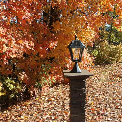Baytown II Bulb 1-Light Black LED Outdoor Solar Post Light with Wall Sconce and Pier Base Mount Options