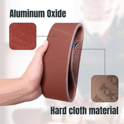 Pack of 20 Size 3 in. x 18 in. 40/60/80/120-Grits Aluminum Oxide Sanding Belts Assortment for Portable Belt Sander (20-Pack)